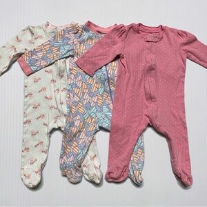 Girls 6 month zipper footie bundle